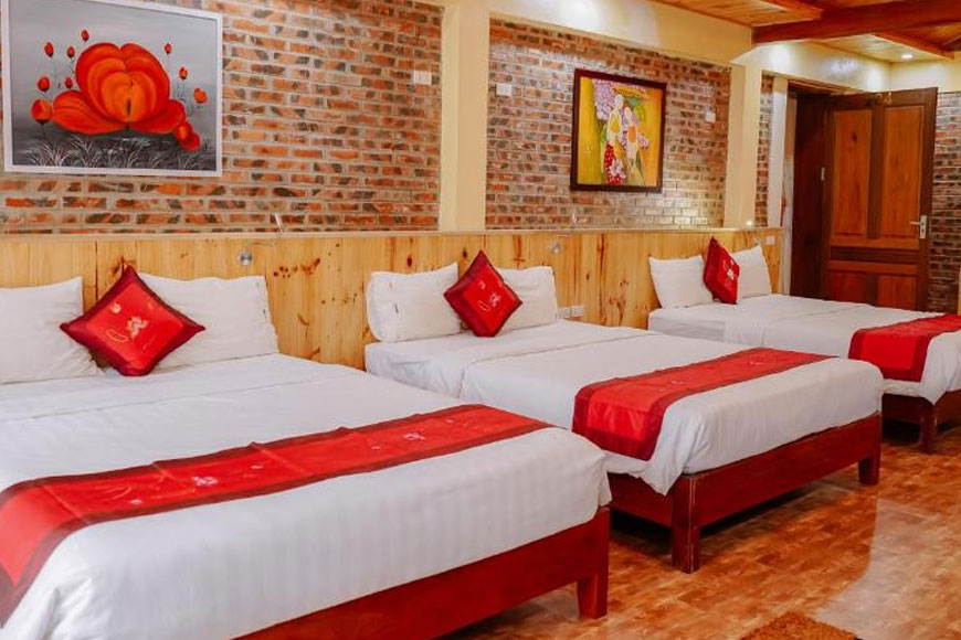 Khu vực giường nghỉ tại resort. Ảnh: Sưu tầm